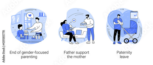 Parenting role abstract concept vector illustrations.