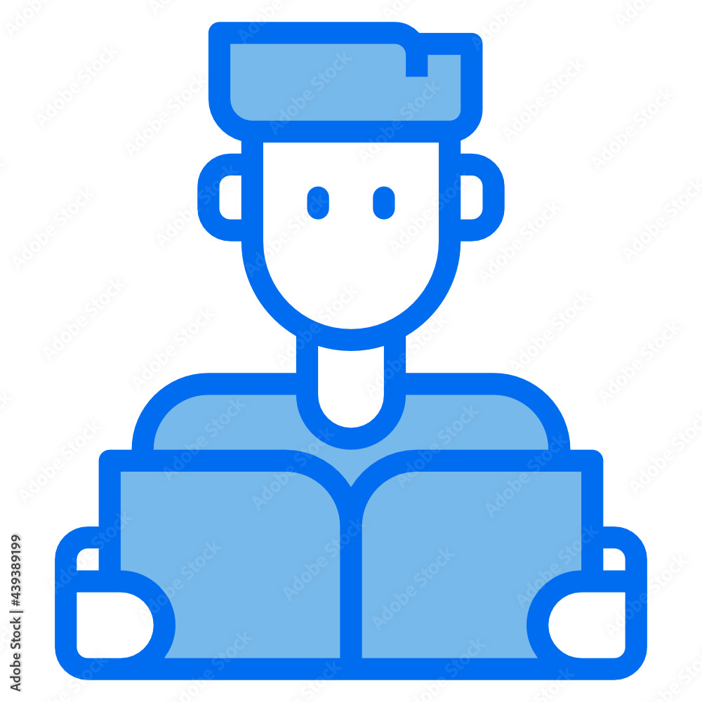 man blue line icon