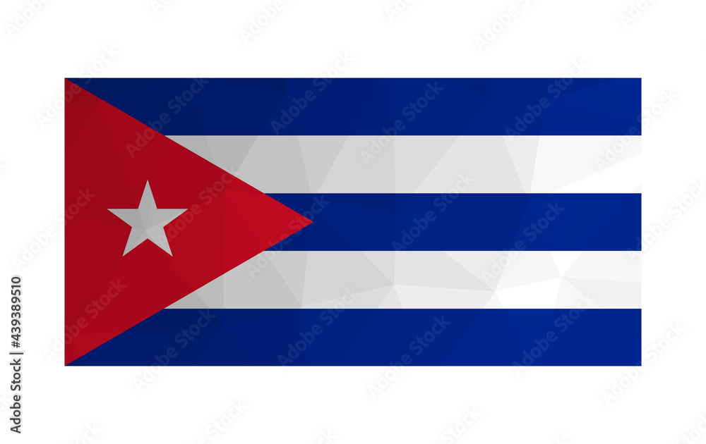 Vector isolated illustration. National Cuban flag. Official symbol of Cuba. Creative design in low poly style with triangular shapes. Gradient effect. Vector isolated illustration. National Cuban flag. Official symbol of Cuba. Creative design in low poly style with triangular shapes. Gradient effect.