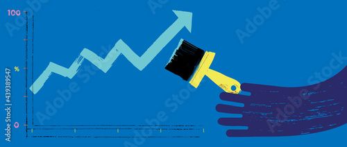 Illustration of Hand Painting Graph