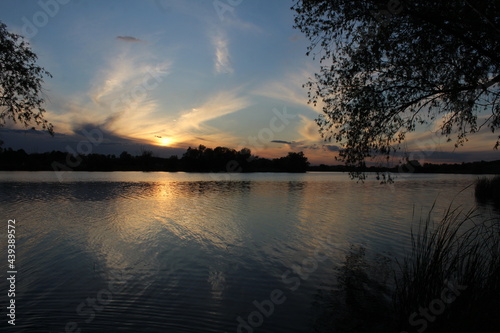 sunset over the river