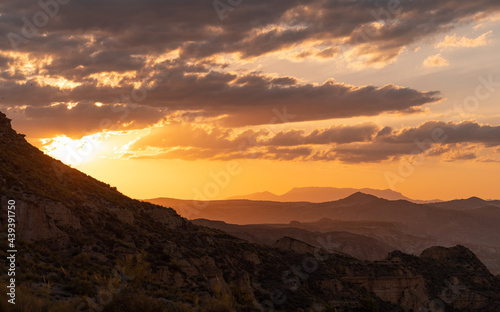 sunset in the mountains