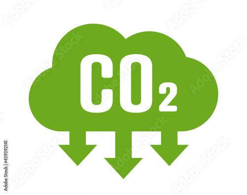 Co2 reduction cloud eco vector icon photo