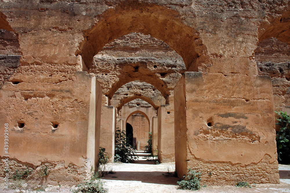Architecture of  the old town of Meknes in Morocco