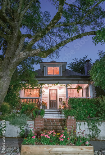 home exterior at night
