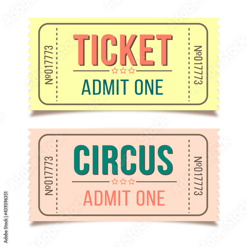 Admit one ticket isolated. Circus ticket