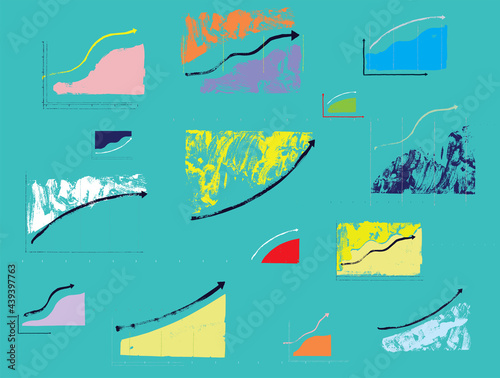 Abstract Graph Composition and Investment   Growth Concept on Mint