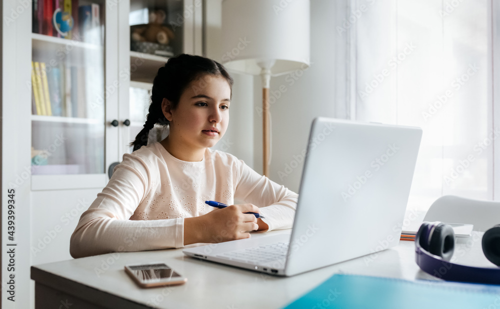 Girl studying at home Girl studying at home