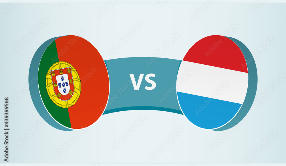 Portugal versus Luxembourg, team sports competition concept.