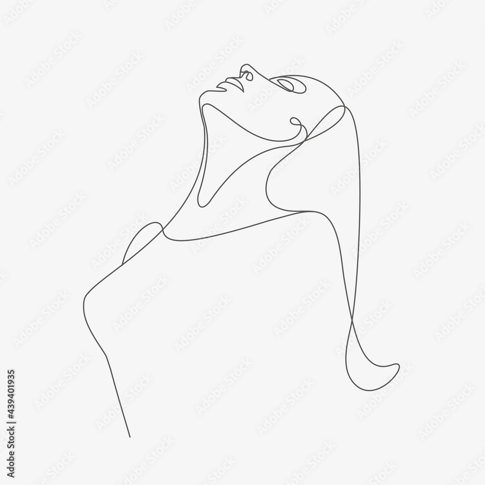Line art woman illustration. Modern minimal design. Eps10 vector. Line art woman illustration. Modern minimal design. Eps10 vector.