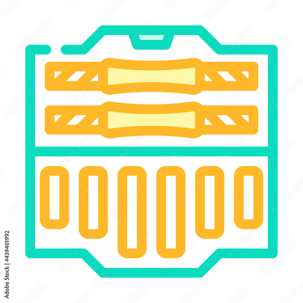 suitcase with prefabricated dumbbells gym equipment color icon vector. suitcase with prefabricated dumbbells gym equipment sign. isolated symbol illustration suitcase with prefabricated dumbbells gym equipment color icon vector. suitcase with prefabricated dumbbells gym equipment sign. isolated symbol illustration