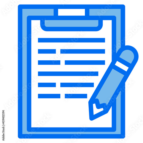 clipboard blue line icon