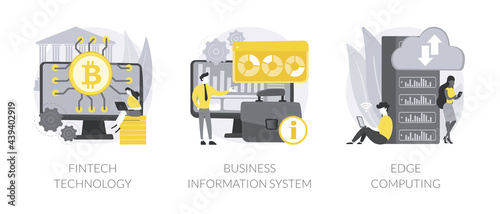 IT infrastructure and technology integration abstract concept vector illustrations.