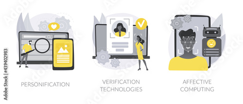 Data access and user experience abstract concept vector illustrations.
