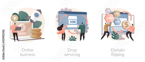 Online business abstract concept vector illustrations.