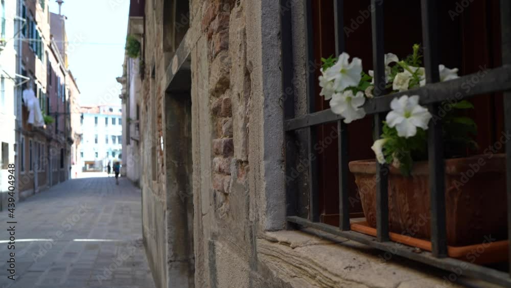 Venice, Italy - June 2021 - Walking through the less touristy streets of the lagoon city, among lesser-known canals, bridges and houses Venice, Italy - June 2021 - Walking through the less touristy streets of the lagoon city, among lesser-known canals, bridges and houses