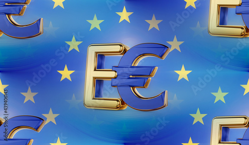 symbolic golden E-Euro as E...