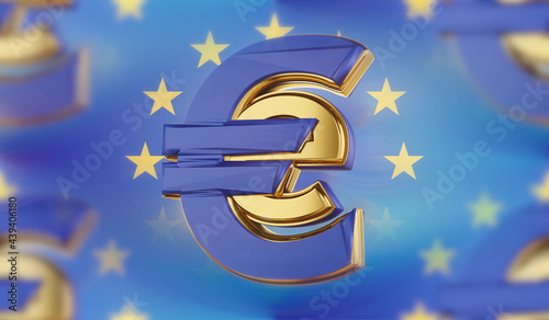 symbolic golden E-Euro as E...
