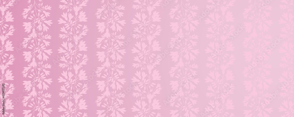 a light pastel floral pattern on a shimmering pink background. beautiful seamless plant pattern. horizontal cover. an invitation to a banquet, a wedding. postcard, universal template, print.