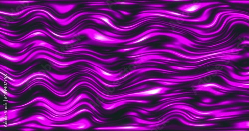 Animated digital Sweeping Curves of flowing metallic liquid background in pink.