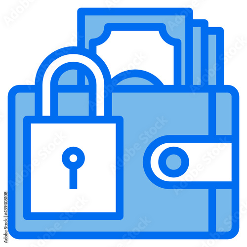 wellet blue line icon