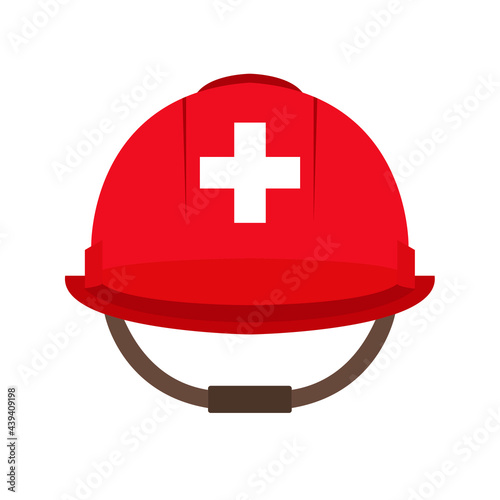 red helmet emoji vector with white cross