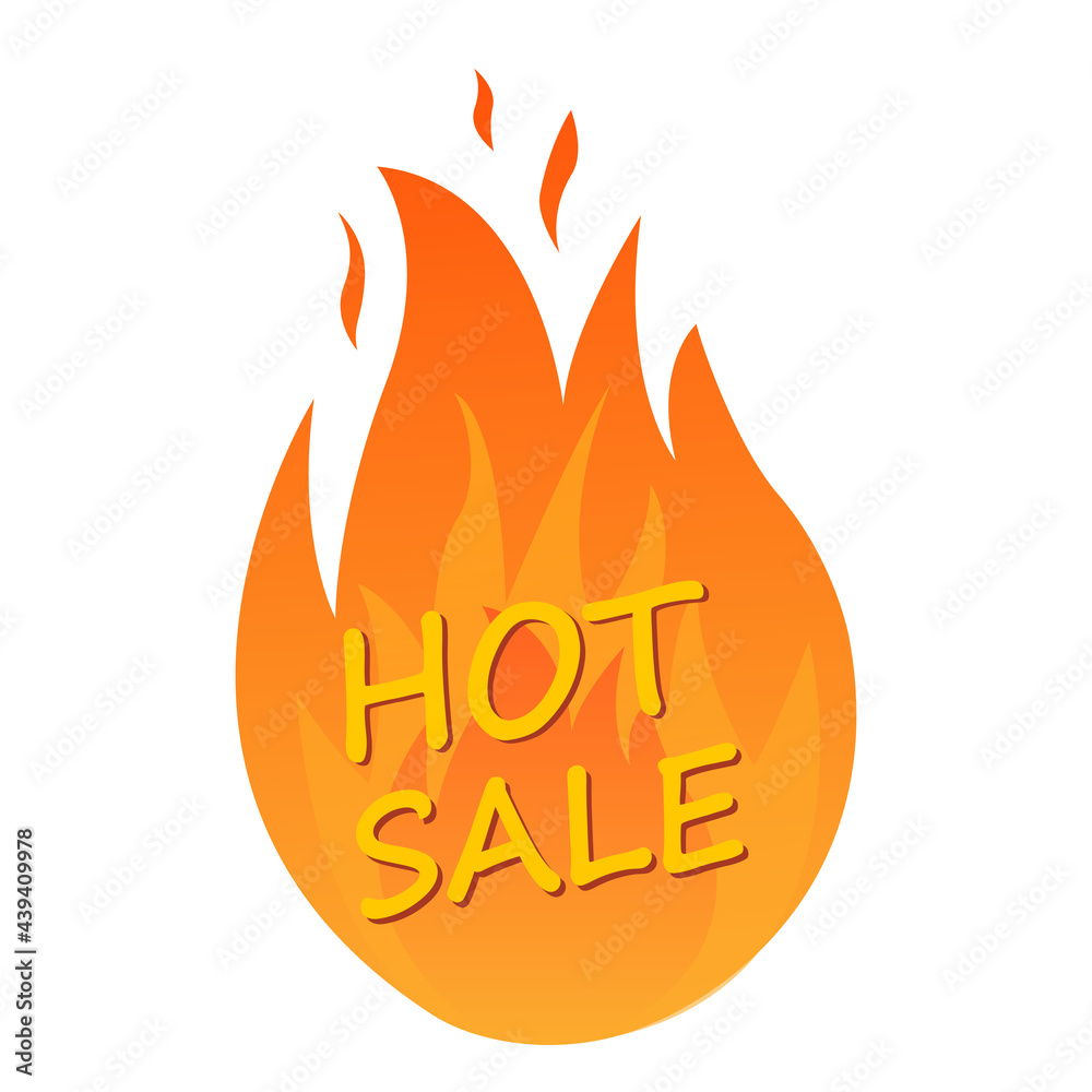 Discount or sale. Hot sales and hot offer signs. logo design, label: hot sale logo concept isolated on white.Flat style. Vector Discount or sale. Hot sales and hot offer signs. logo design, label: hot sale logo concept isolated on white.Flat style. Vector