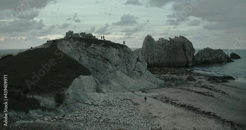 Arnía Beach, Costa Quebrada. Spectacular views of the rocky beach located in Cantabria (Spain). Shots shot with professional stabilization in 4K DCI resolution.