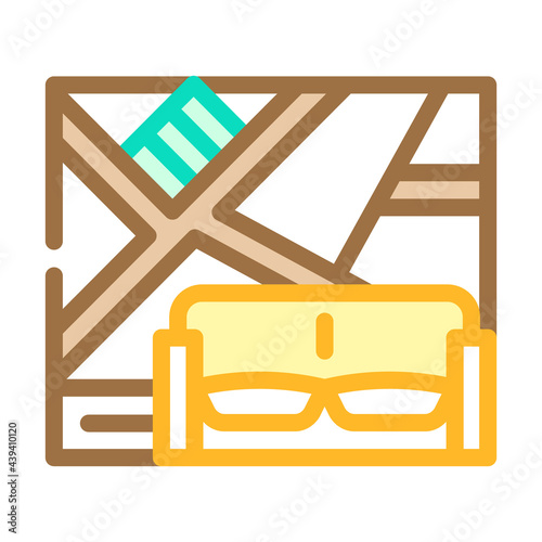 wall with slanting shelves color icon vector. wall with slanting shelves sign. isolated symbol illustration