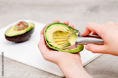 Hands on slicer cutter seed remover photo