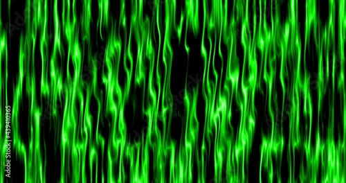 Animated digital vertical waves of curtain background in green. A night club vibe with glittery backdrop.