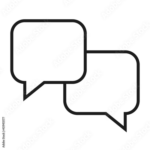 Blank speech balloons for social messaging app. Isolated vector icon.