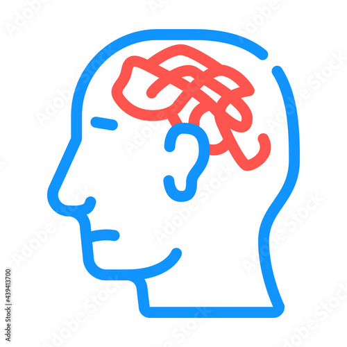 confused thoughts color icon vector. confused thoughts sign. isolated symbol illustration