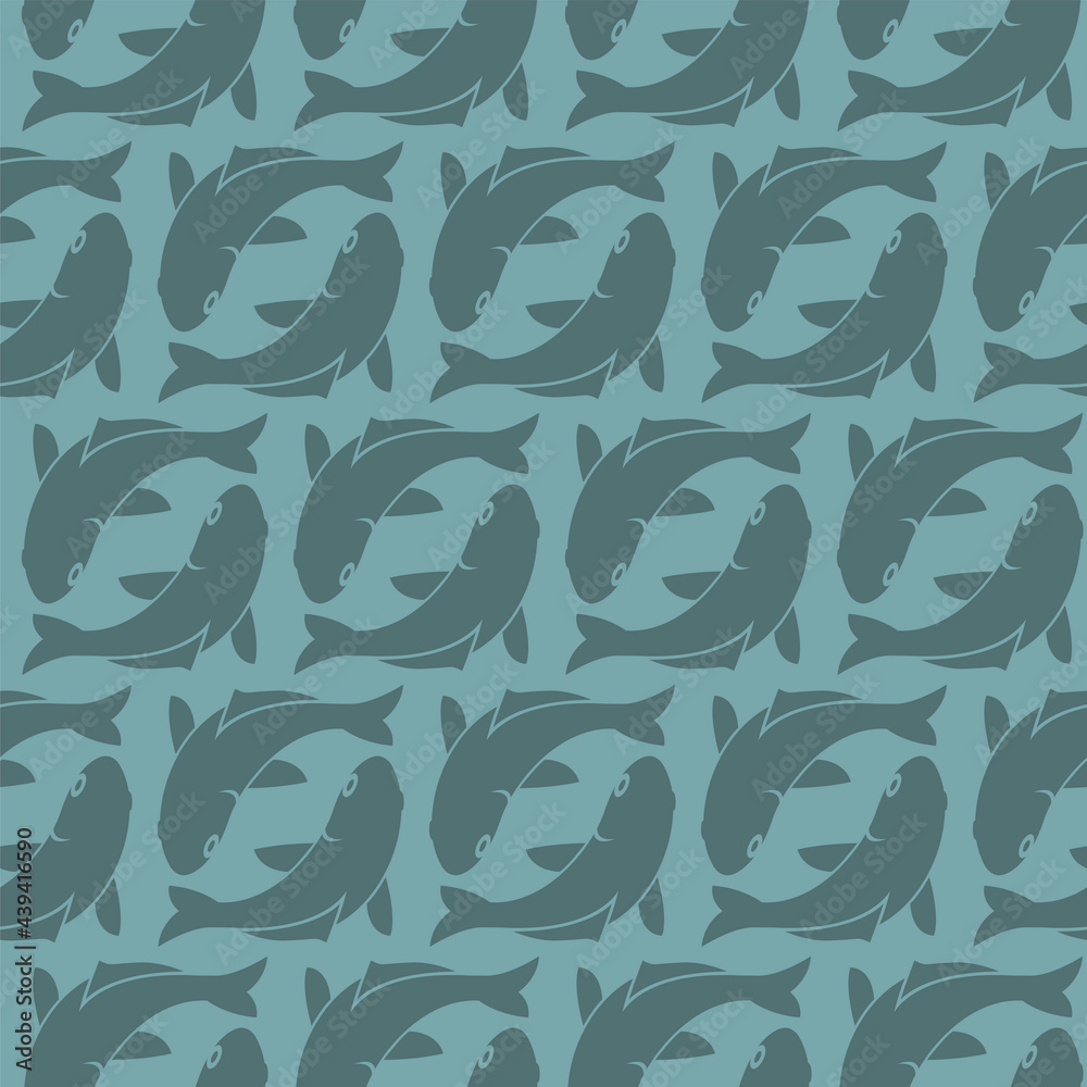 seamless pattern with fish on blue background seamless pattern with fish on blue background