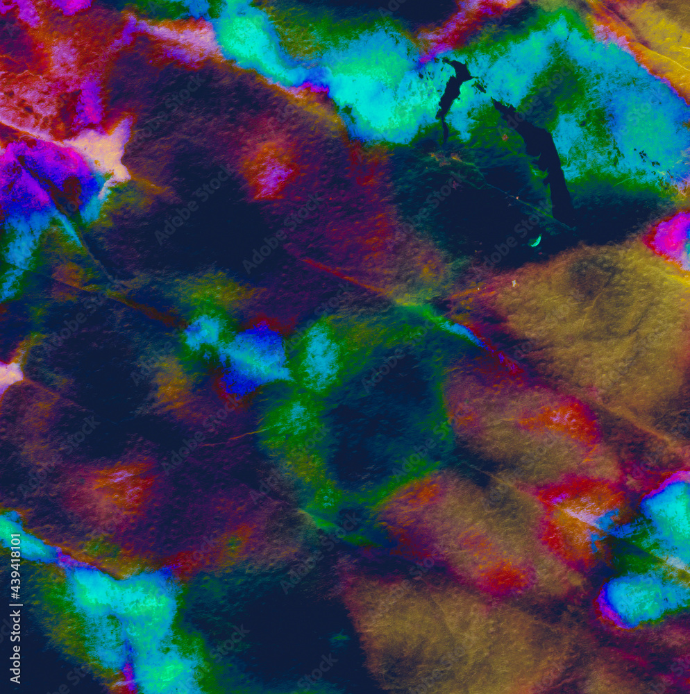 Fototapeta premium Cosmic Bleached Textile. Dye Color Craft