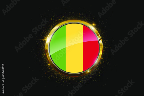 Mali flag inside a circular golden emblem