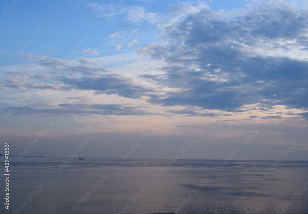 Relaxing landscape of the sunset over the sea