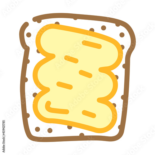 bread piece with peanut butter color icon vector. bread piece with peanut butter sign. isolated symbol illustration