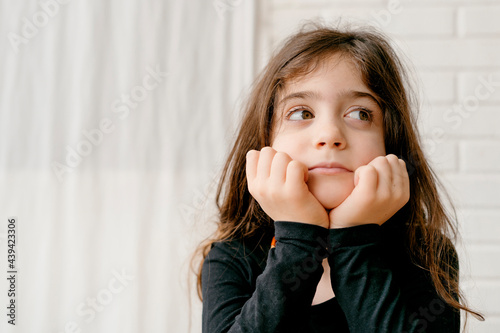 Child girl portrait very serious