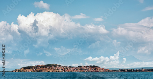 City Ohrid and Lake Ohrid at summer. Republic of North Macedonia. photo