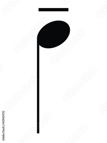 Black music symbol of Tenuto note 
