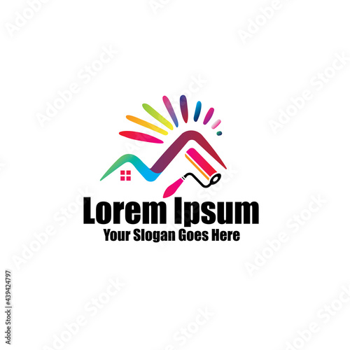 Professional, modern quality  building, house painting logo design template vector