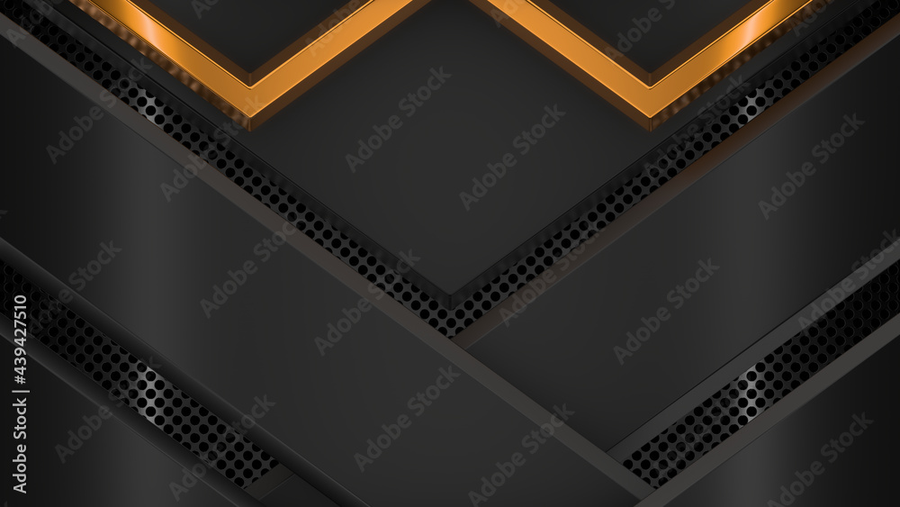 Abstract Plates On Dark Perforated Wall. Abstract Technology Background. 3D Rendering. Abstract Plates On Dark Perforated Wall. Abstract Technology Background. 3D Rendering.