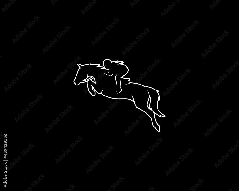 Fototapeta premium Horse Silhouette. Isolated Vector Animal Template for Logo Company, Icon, Symbol etc