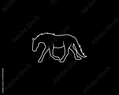 Horse Silhouette. Isolated Vector Animal Template for Logo Company  Icon  Symbol etc