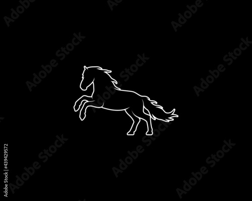Horse Silhouette. Isolated Vector Animal Template for Logo Company  Icon  Symbol etc