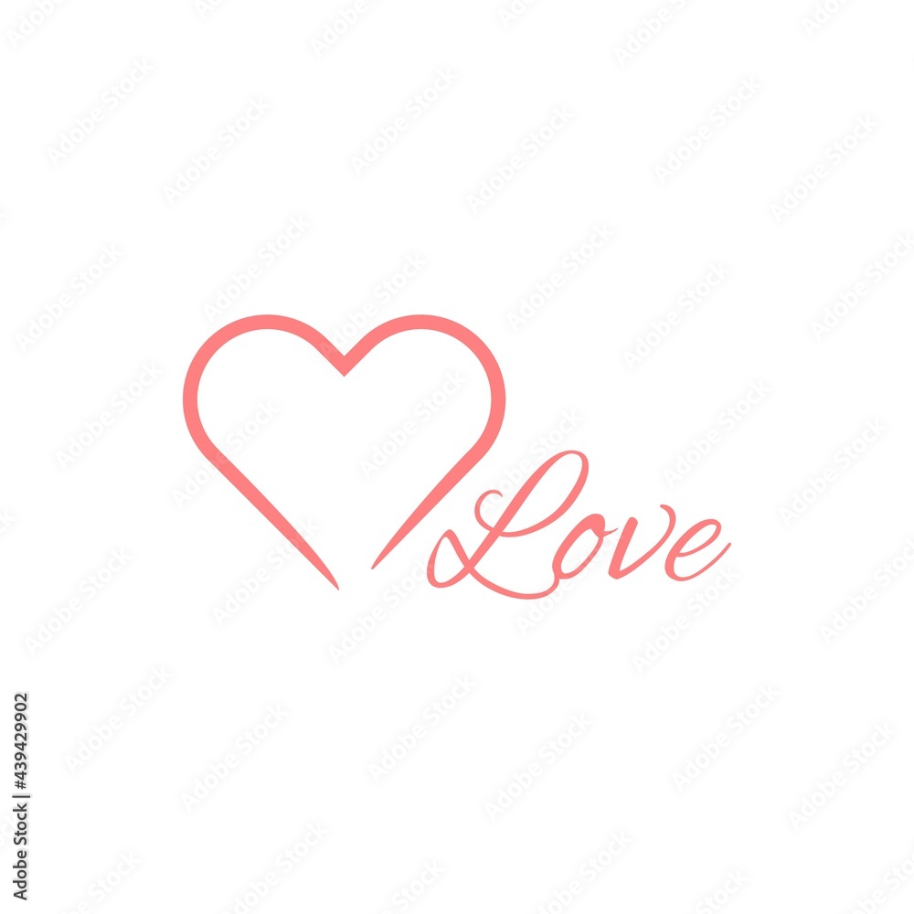 Love logo with a simple design. pink composition.