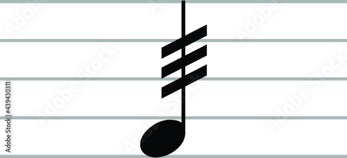 Photos Black music symbol of tremolo on ledger lines