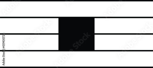 Black music symbol of Octuple whole note rest on staff lines