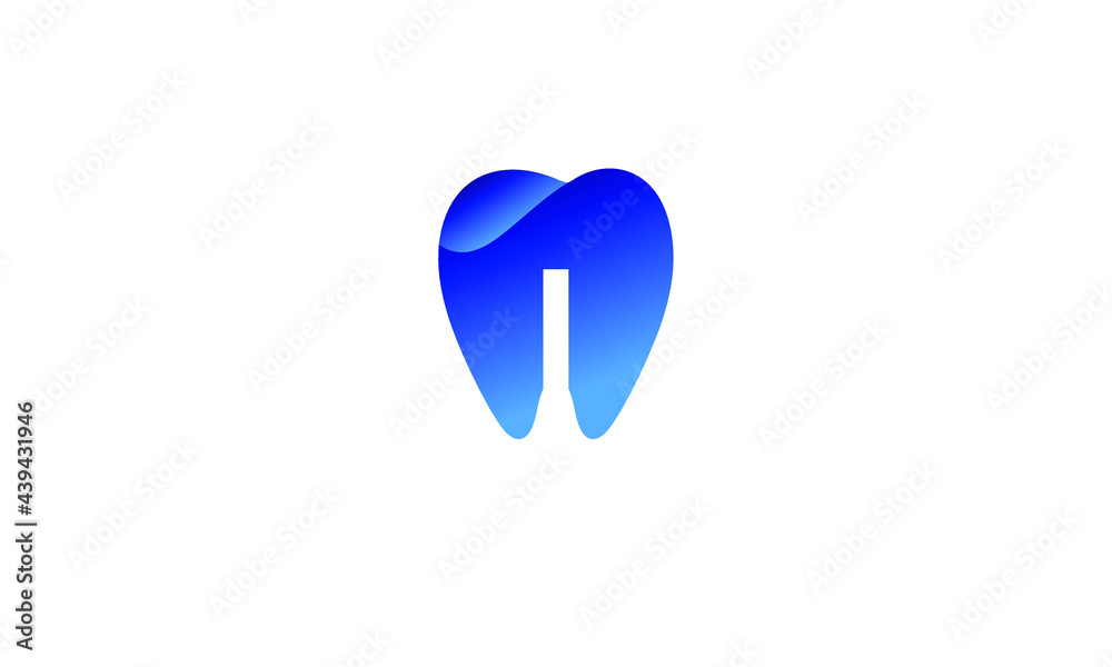 Letter I Dental Blue Modern Unique Logo Letter I Dental Blue Modern Unique Logo